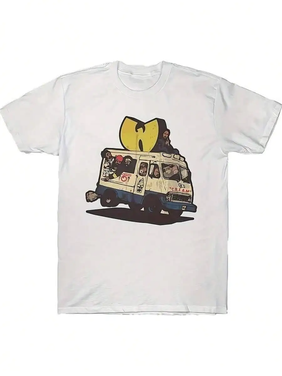 T Print ,Graphic-Cotton Tees Size Plus, Cartoon Round Neck Short Sleeve, Wutang Take Bus To Gather Cotton Heat Transfer Printed 100% Cotton Trendy Y2K Short-Sleeve Tee-Soft, Quick-Drying, Moisture-Wicking;  Great Gift for Christmas or Halloween.