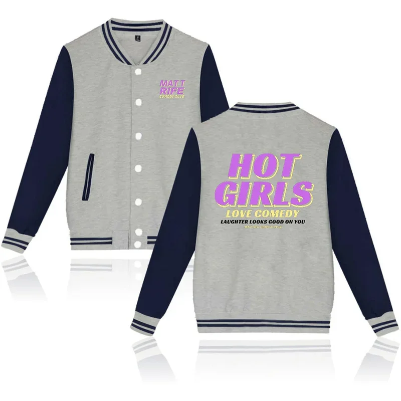 Matt Rife Hot Girls Love Comedy Jacket Hip Hop Baseball Uniform Streetwear Clothes Fashion Long Sleeve Unisex Baseball Jackets