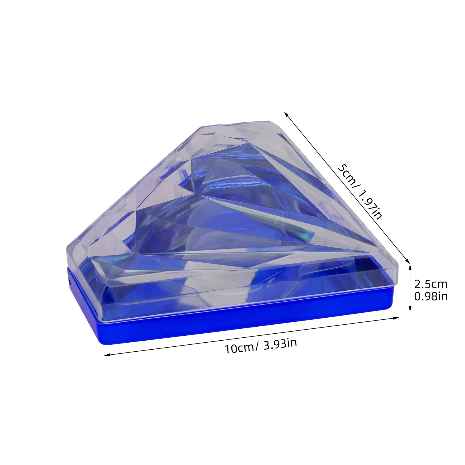 Caixa para Cílios Postiços em Forma de Diamante, 2 Peças, Contêiner de Armazenamento Acrílico para Acessórios de Maquiagem, Leve e com Ajuste Seguro em Cores da Moda