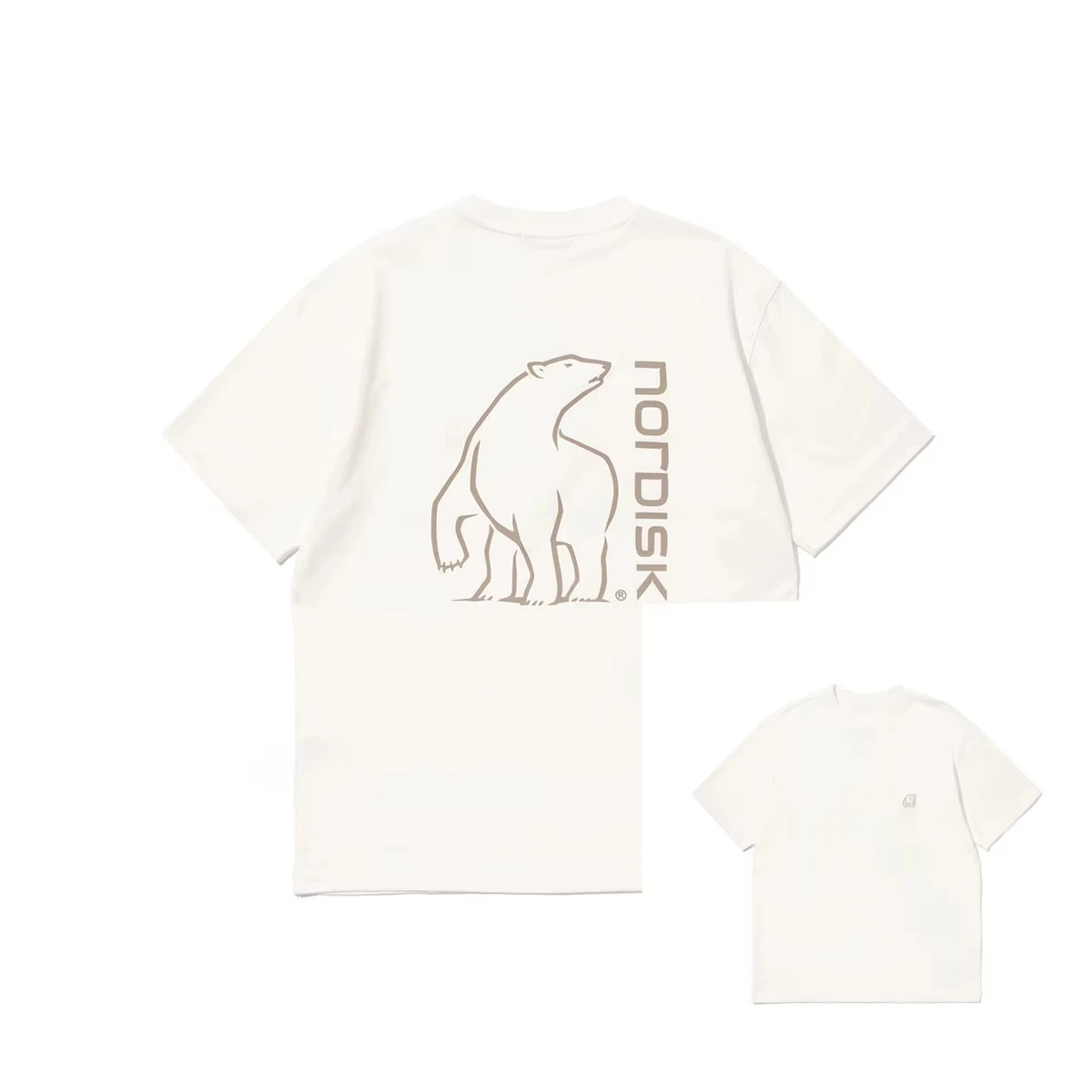 Big Polar Bear NORDISK Outdoor Printed T-shirt Men Women Summer Cotton Clothing Fashion Oversized Short Sleeved Top Streetwear