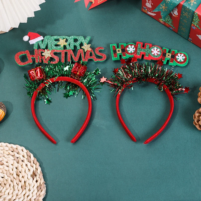 1Pcs Creative 3D Letter Headband Christmas Hairband For Woman Kids Party Supplies Christmas Decorative Hair Accessories