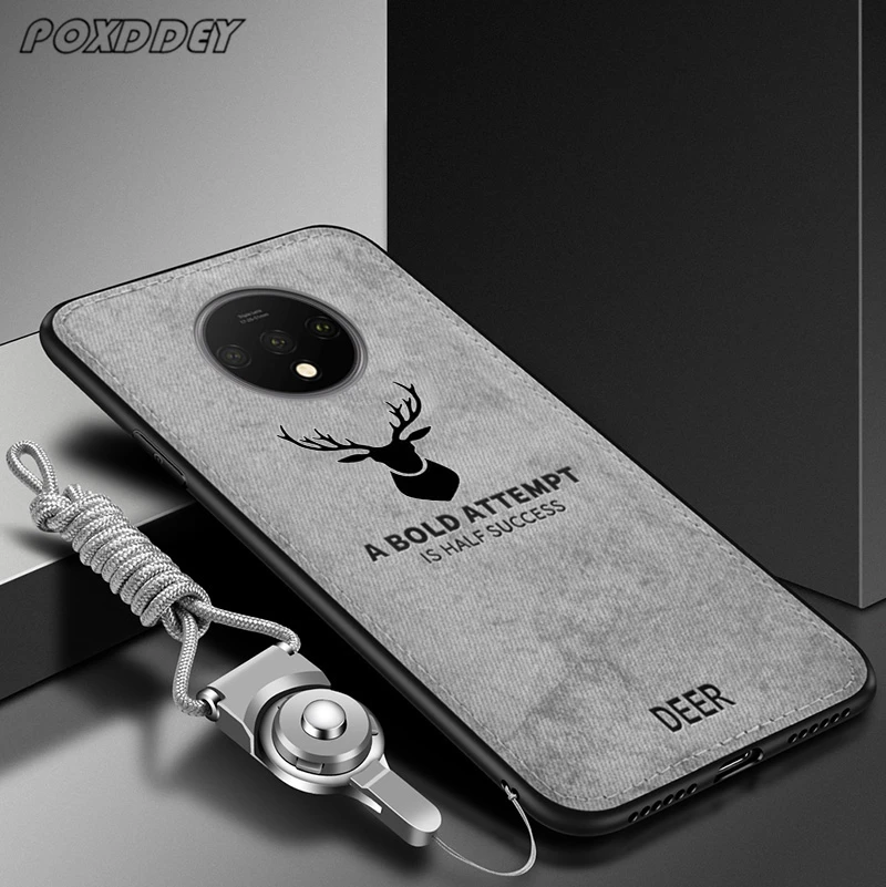 Lanyard Vintage Deer Logo Handyhülle für Huawei P30 P40 P50 P60 Mate 30 40 50 60 Pro Tuch Textur Mild Rückseite