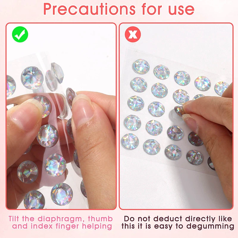 1sheet Crystal AB Hair Rhinestones Stickers Self Adhesive Face Rhinestones Stick