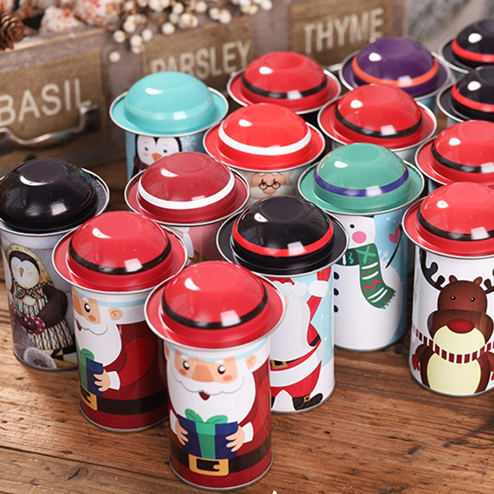 

3pcs Christmas Candy Boxes Tinplate Storage Cans Gift Containers Tea Leaf Organizers Biscuit Boxes Decorative Tin Cans For