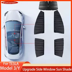 For Tesla Model 3 Y2016-2024 ice crystals Side Window Privacy Trim Sunshade Car Front Rear Windshield Blind Cover Sun Shade