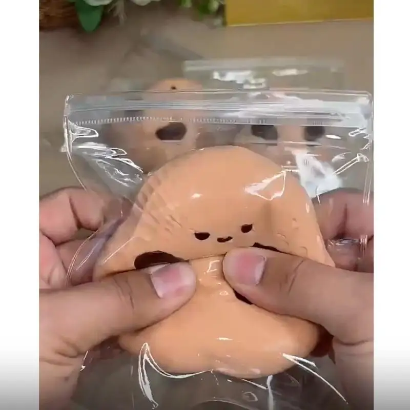 1-teiliges Happy Kneif-Erdnuss-Spielzeug aus lebensmittelechtem Silikon, handgefertigt, Taba, weicher Klebstoff, langsames Rebound-Quetschspielzeug