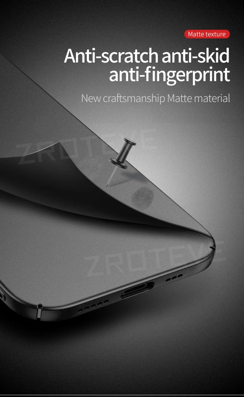 Handyhüllen für iPhone Air 17 16 18 Pro Max 17e 16e 15 14 Plus 13 Mini, ZROTEVE Ultradünne Matte Hartschale aus Kunststoff – Detail 11