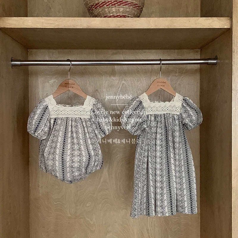 Baby Girl Clothes For 0-24M Newborn Outfits Summer Soft Cotton Floral Baby Girls Short Sleeve Lace Rompers Infant Bodysuits
