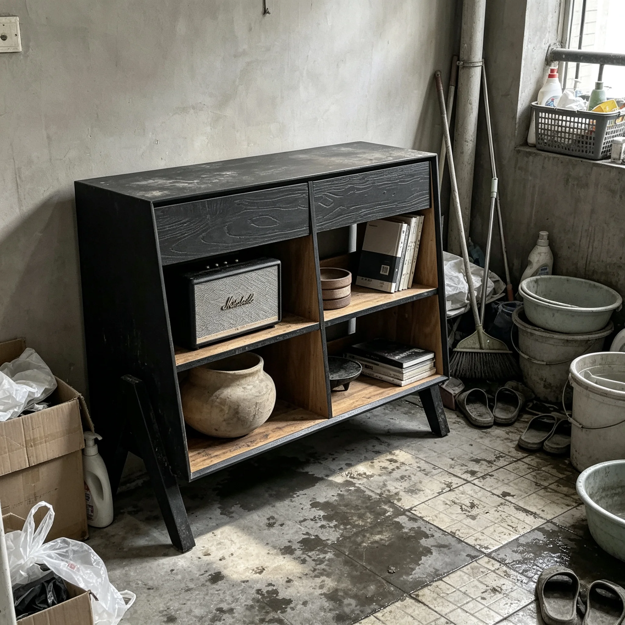 AOLIVIYA Kitchen Dish Sideboard Wabi Sabi Wine Tea Storage Display Cabinet