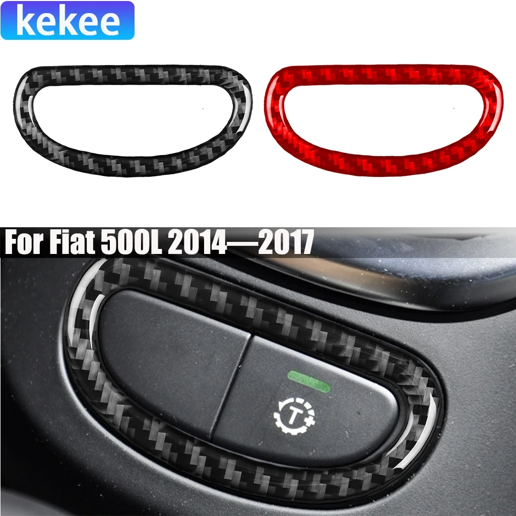 

Carbon Fiber Car Accessories Center Console Switch Decorative Modified Interior Trim Soft Cover Sticker For Fiat 500L 2014-2017