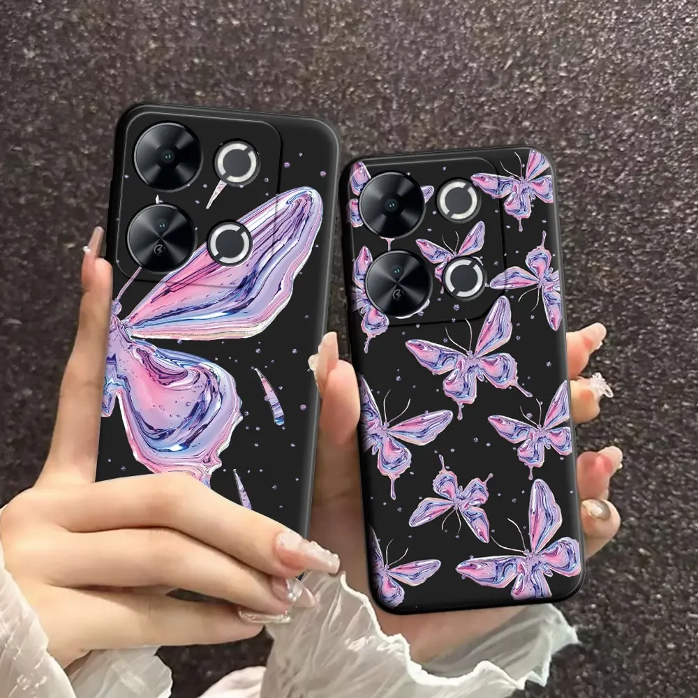 For Itel P65 Case Shockproof Cute Cartoon Butterfly Soft Silicone TPU Phone Case For Itel P65 Floral Back Cover Bumper Fundas