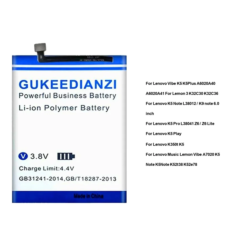 

Mobile Phone Battery 3300-4800mAh BL297 BL287 LB003 For Lenovo k350t Vibe K5 k5plus Play Note L38012 For Lemon 6.0 Plus Pro Lite