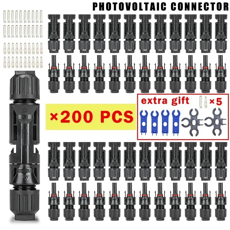 600/400/200/100/40/20/10 Stuks Solar Connectors PV Stekkers 1000V 30A Zonnepaneel Connector Kit Beschikbaar voor PV/MC Kabels 2.5/4/6mm2
