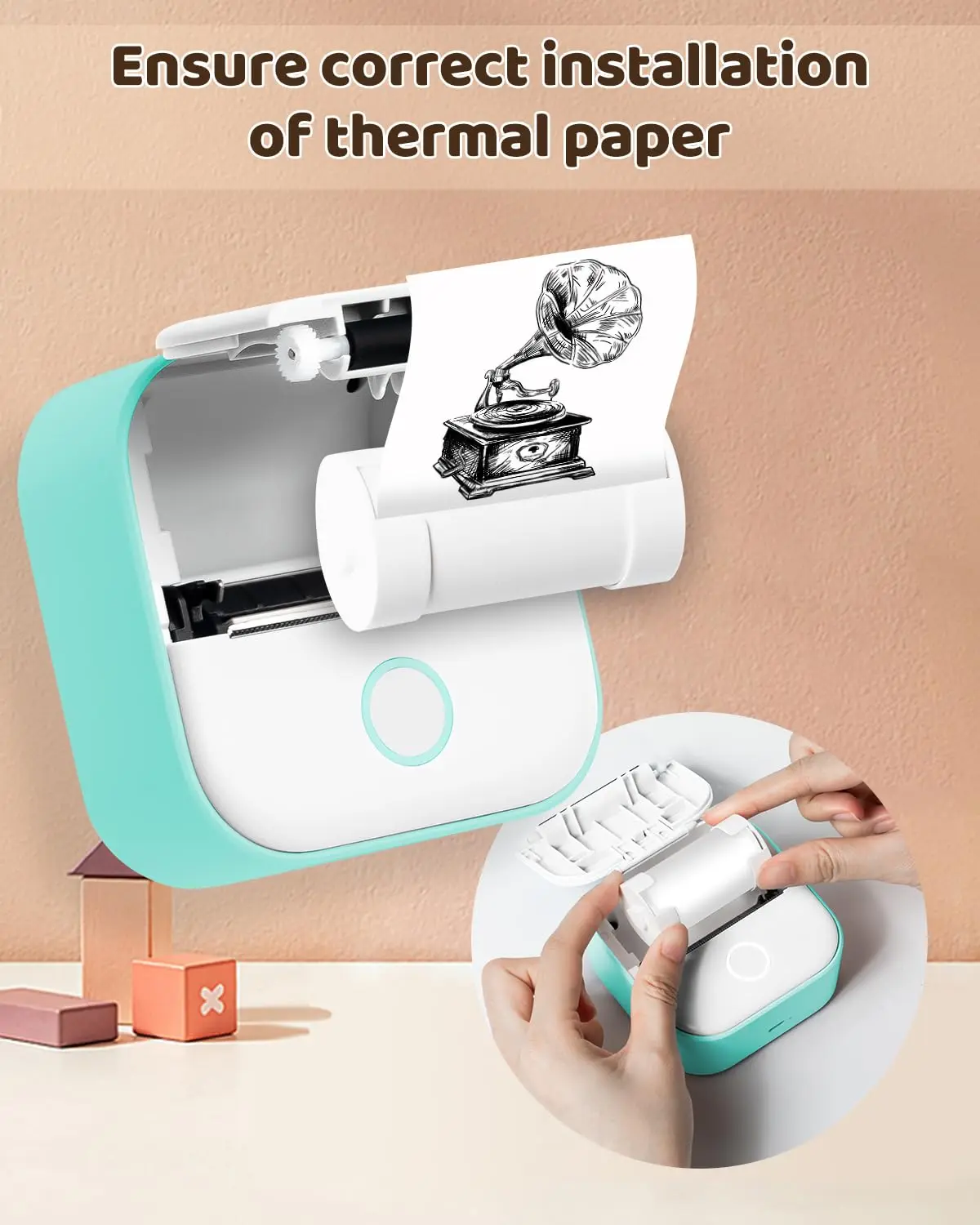 T02 Mini Sticker Printer Thermal Paper, M02X White Non-Sticky Paper Black On White Paper 53mm x 3.5m, 3 Rolls, Keep for 10 Years