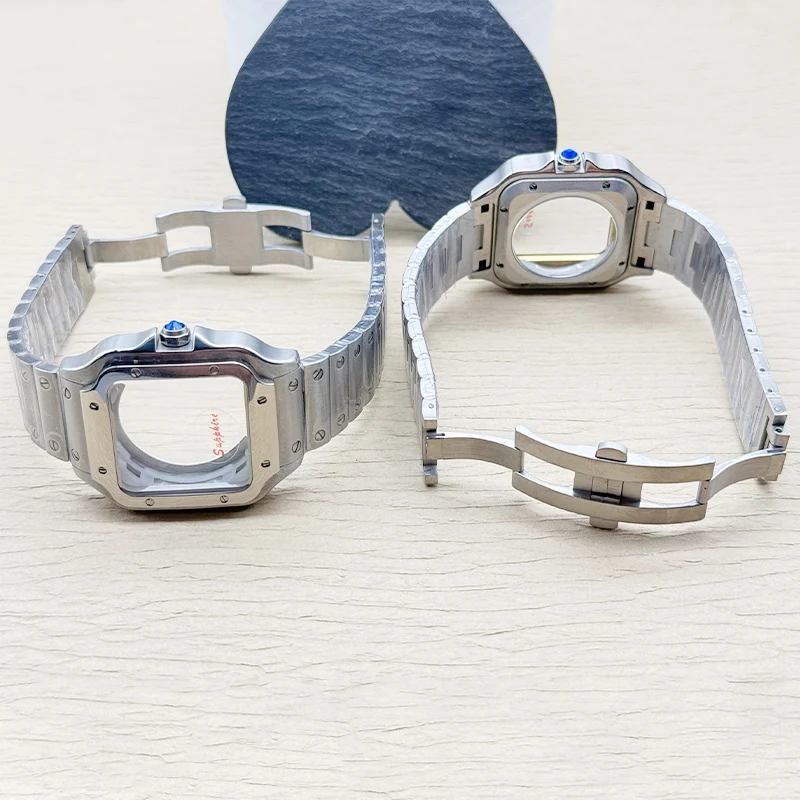 Cassa per orologio quadrata da 38 mm Set di custodie NH35 Riparazione e modifica dell'orologio in acciaio 316L per orologio con movimenti automatici NH35 NH36 4R35 4R36