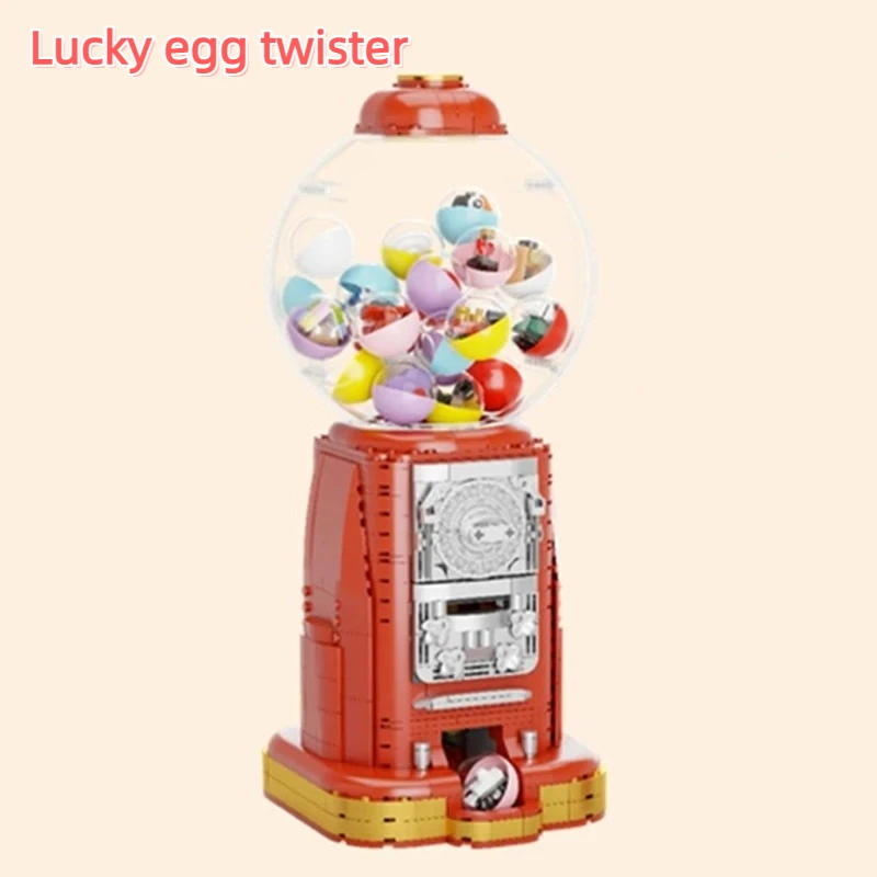 

1000PCS Building Blocks Toys Vintage Lucky Twist Egg Machine Puzzle Match Toy Tabletop Decoration Gift for Children and Adults