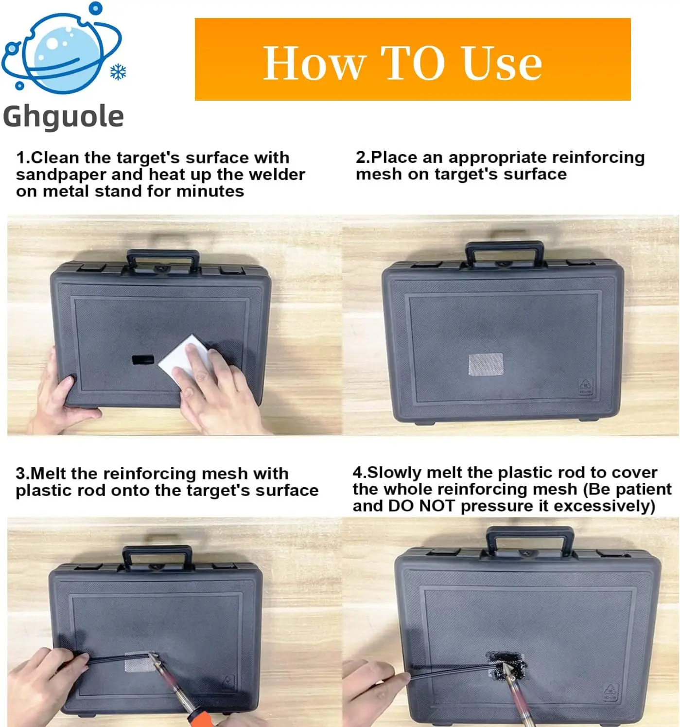 100W Plastic Welder Kit with 56Pcs Rods & Tips, 3-Speed Soldering Iron Gun for Car Bumper, Dashboard, Kayak Repair