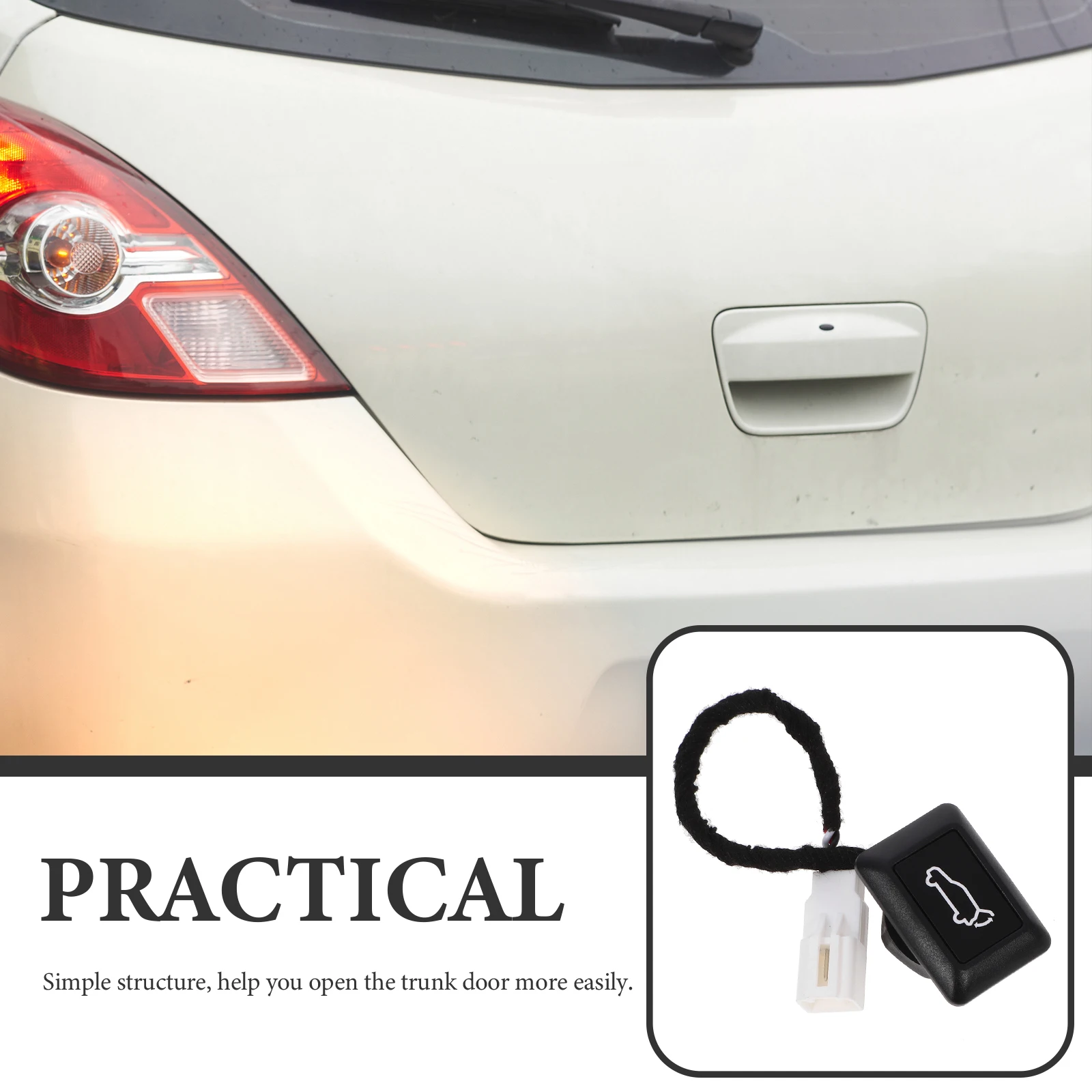 

Electric Tailgate Switch 12V Trunk Release Button Car Rear Door Opening Accessory Durable Plastic Trunk Parts Efficient