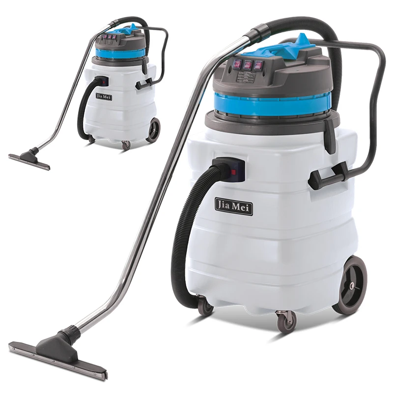 Industrial 90L Dual-Use Vacuum Cleaner Manual Large Suction Water Removal Hotel Machine Wet & Dry 3-Motor Powerful Plastic Tank