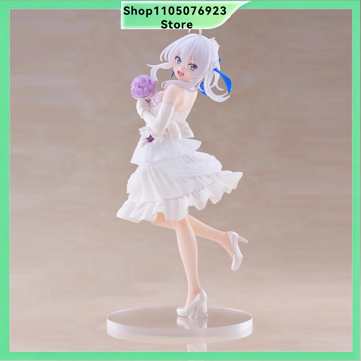 Wandering Witch Elaina Figure Wedding White Dress Bouquet Anime Girl PVC Model Collectible Statue Desktop Decoration Gift Toy