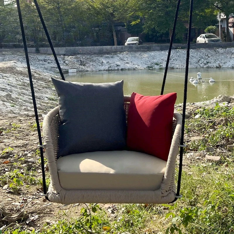 Balcony swing indoor and outdoor, rattan hanging basket chair