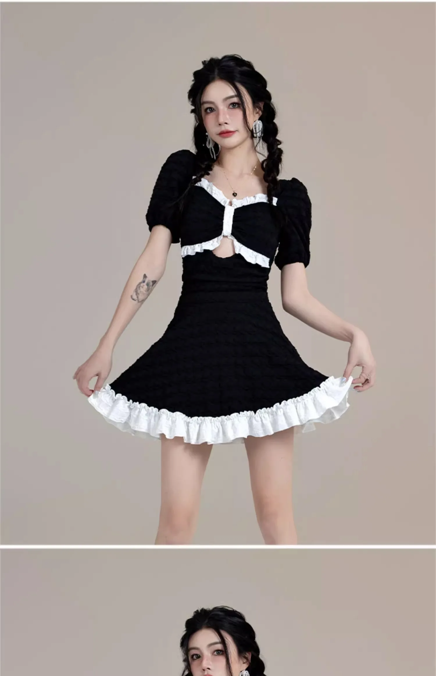 Costume da bagno intero da donna Nuovo stile coreano Ins Pancia conservatrice e sottile vacanza Primavera calda Costume da bagno Abbigliamento da spiaggia Abito da spiaggia
