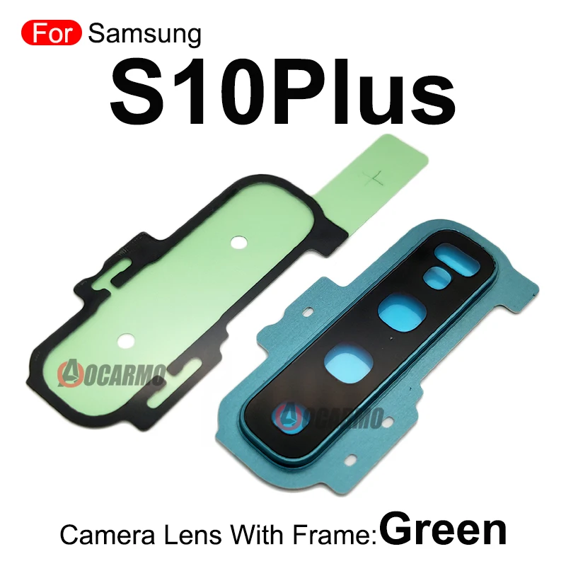 Rear Black Camera Lens With Frame And Sticker Replacement Parts For Samsung Galaxy S10 Plus S10+ SM-G9730 G9750