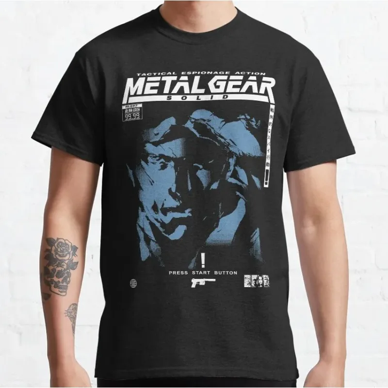 MGS2 Bootleg METAL GEAR SOLID 2SONS OF LIBERTY Kojima Productions Solid Snake Foxhound Game T-Shirt for Men3 Graphic T Shirts