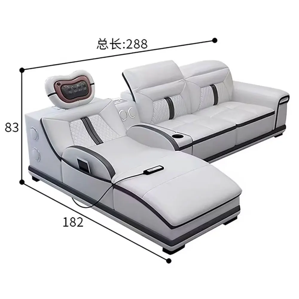 Gray 3 Seater Sofa Bed Modern Modular Leisure Love Seat Living Room Home Furniture Set