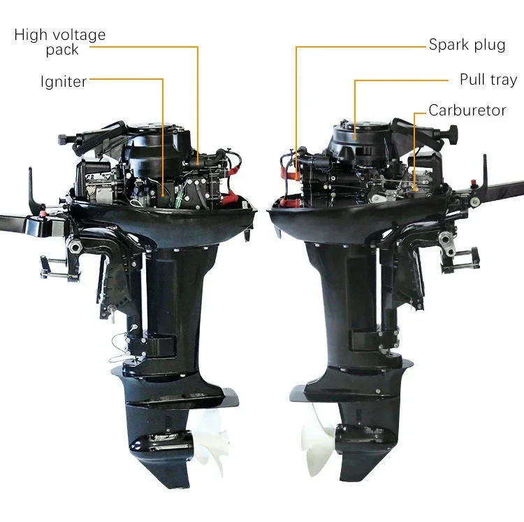 Motor de barco de refrigeración por agua de 2 tiempos, motores fuera de borda, motor de barco de pesca Rc, motor de Gas de barco, 18HP, gran oferta