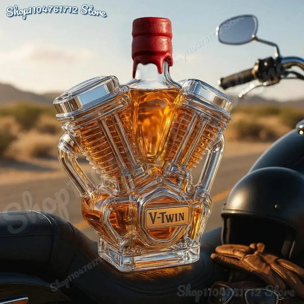 

New V8 Whiskey Bottle Motorcycle Engine Wine Bottle V-twin Engine Whiskey Bottle Handmade Motorcycle Engine Decanter for Whiskey