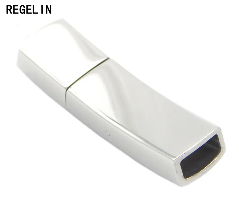 REGELIN Hole Stainless Steel Clasps Jewelry Connector Clasps 5 Sizes for Leather Cord Bracelet Necklace DIY Jewelry Accessories