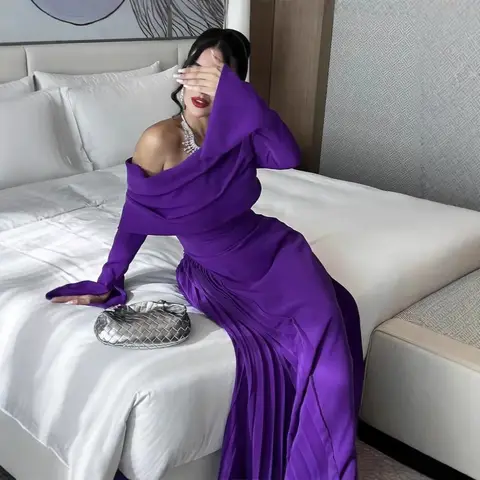 2024 Höst/Vinter Off-Shoulder Sexig Vikt Aftonklänning Damkläder Från Amazon Independent Station Ebay Mellanöstern 6 best sales Amazon aftonklänningar - №6