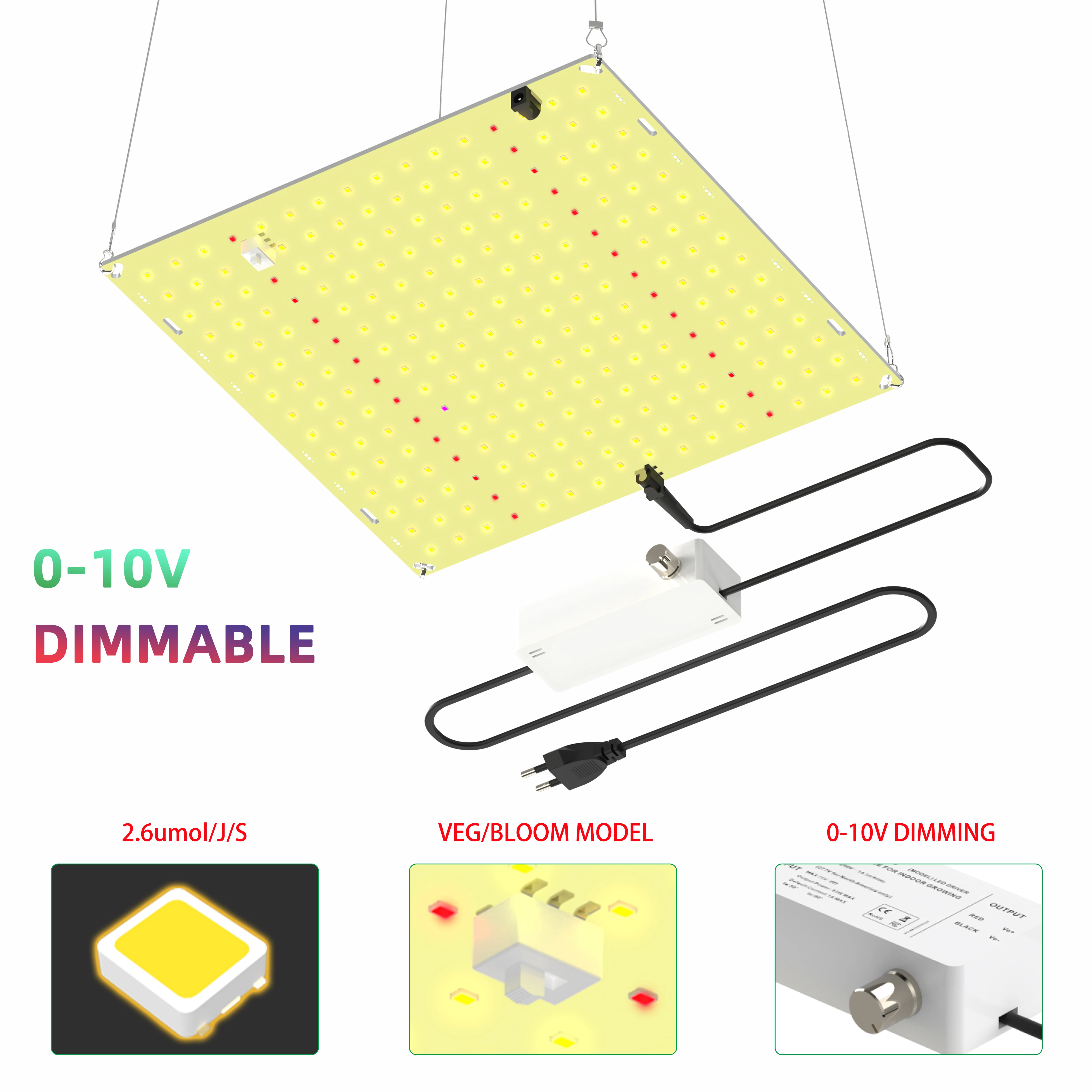 LED Grow Light 850W LM281b+ Diodes Full Spectrum Sunlike Phyto Lamp PPE2.6 For Indoor Grow Tent Plants Veg and Flower