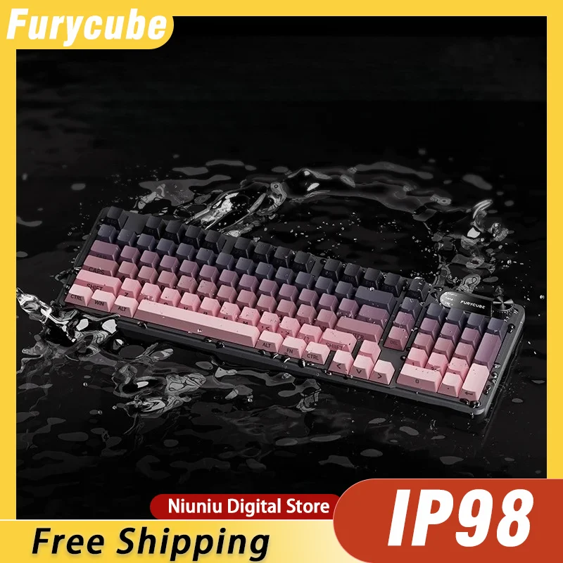 

Furycube IP98 Mechanical Keyboard Wired Membrane Russian English Thai Waterproof RGB LED 98 Keys Low Noise Keyboard Gamer Gifts