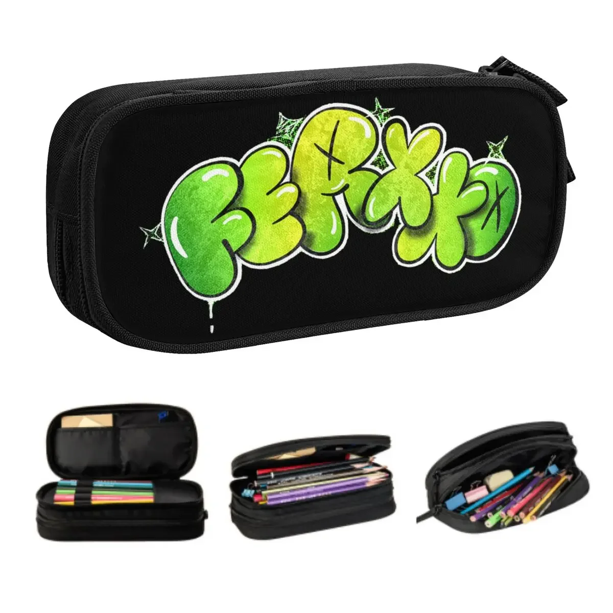 Custom Kawaii Pop Singer Feid Ferxxo Pencil Cases for Boys Gilrs Large Capacity Pencil Box School Accessories