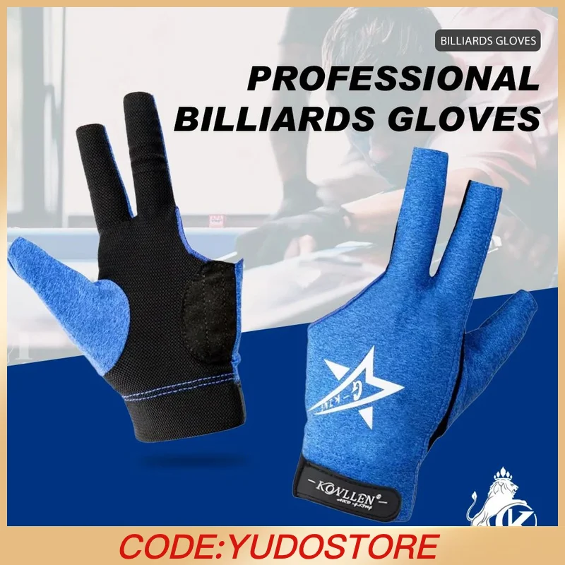 

KONLLEN Billiard Gloves with 3 Fingerless Left Right Hand and L/XL Size for Snooker/Pool/Carom Gloves Billiards Accessories
