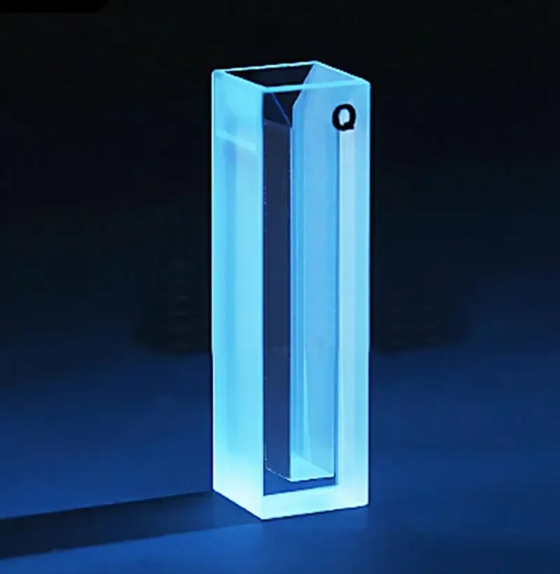 10mm Path 1.75ml 5mm Inside Light Width UV JGS1 Quartz Cuvette Cell 2-way Light With Lid Spectrophotometers Transmittance 80%