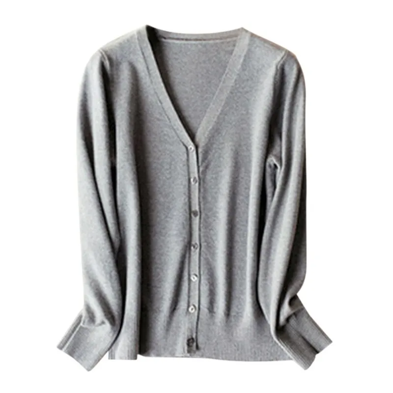 Women Cardigan Button Solid Color Knit Long Sleeve Casual Warm Loose Sweater