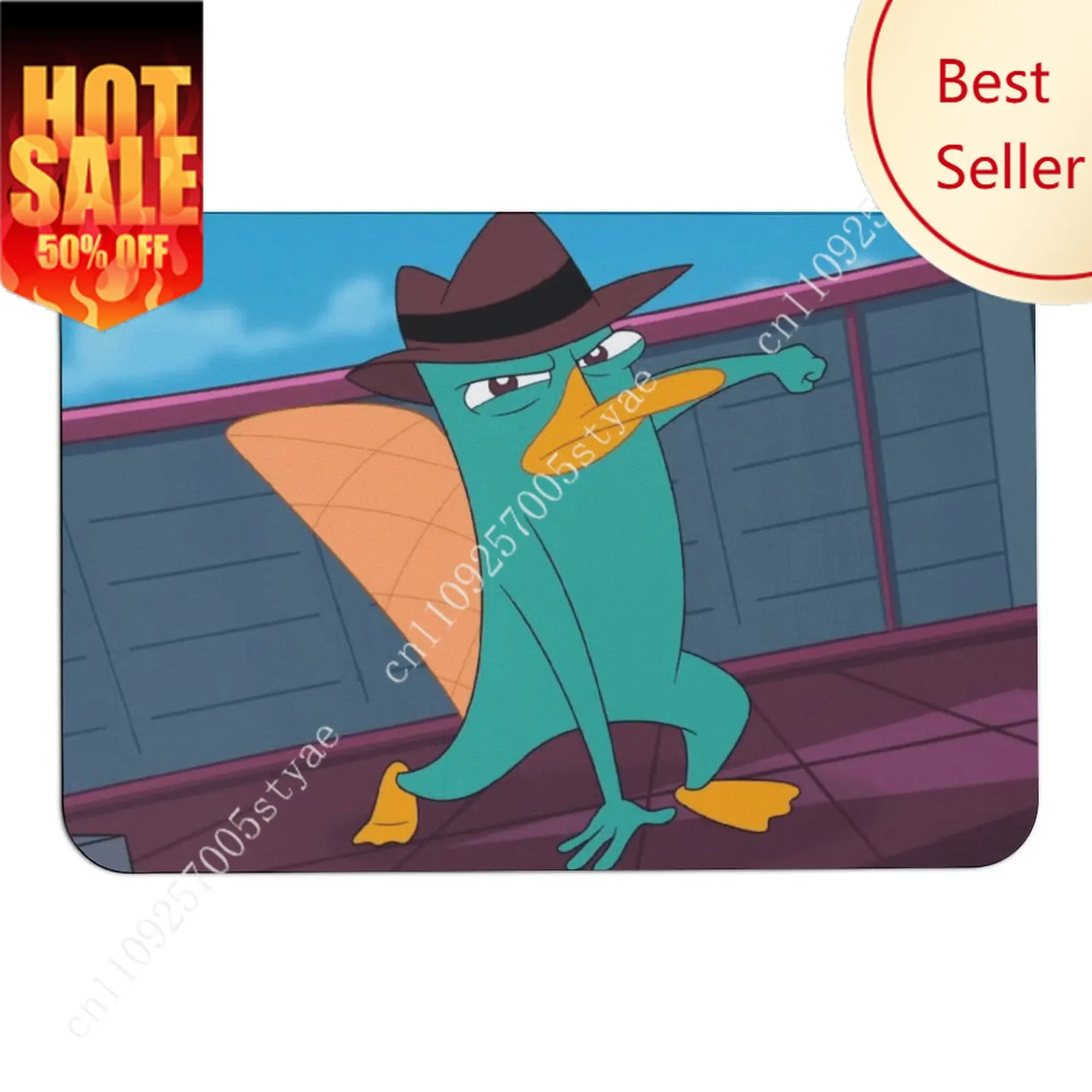 

Perry the Platypus Doormat Disney Cartoon Rug Floor Mats Welcome Porch Home Holiday Party Decor Carpet Gifts Custom Non-Slip Rug