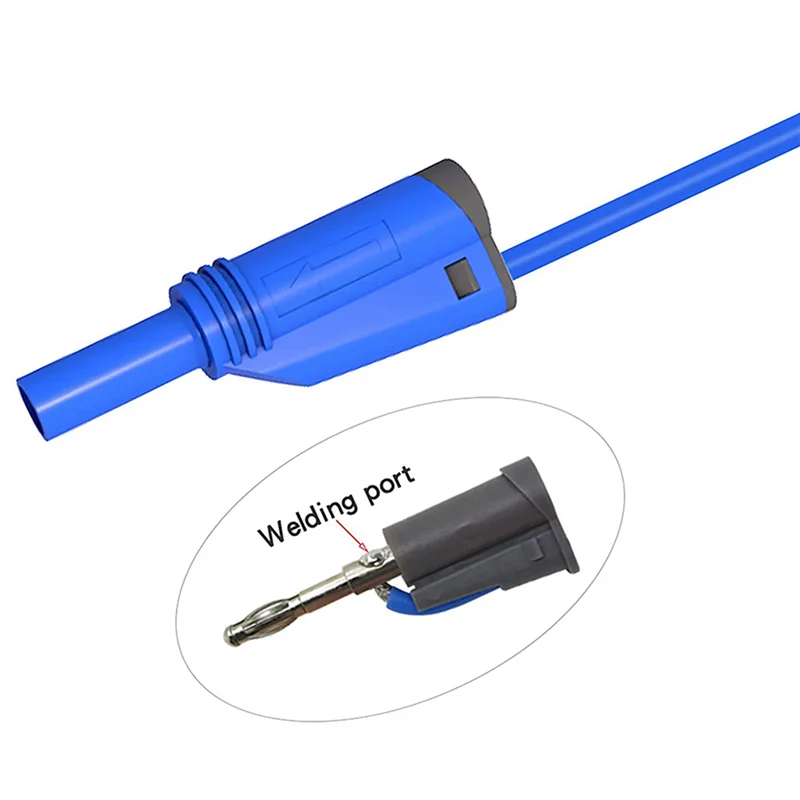 

B50B-10PC штекер типа «банан», силиконовые тестовые провода, 4 мм, полностью изолированный, безопасный, штабелируемый штекер типа «банан», мягкий провод, удлинительный кабель