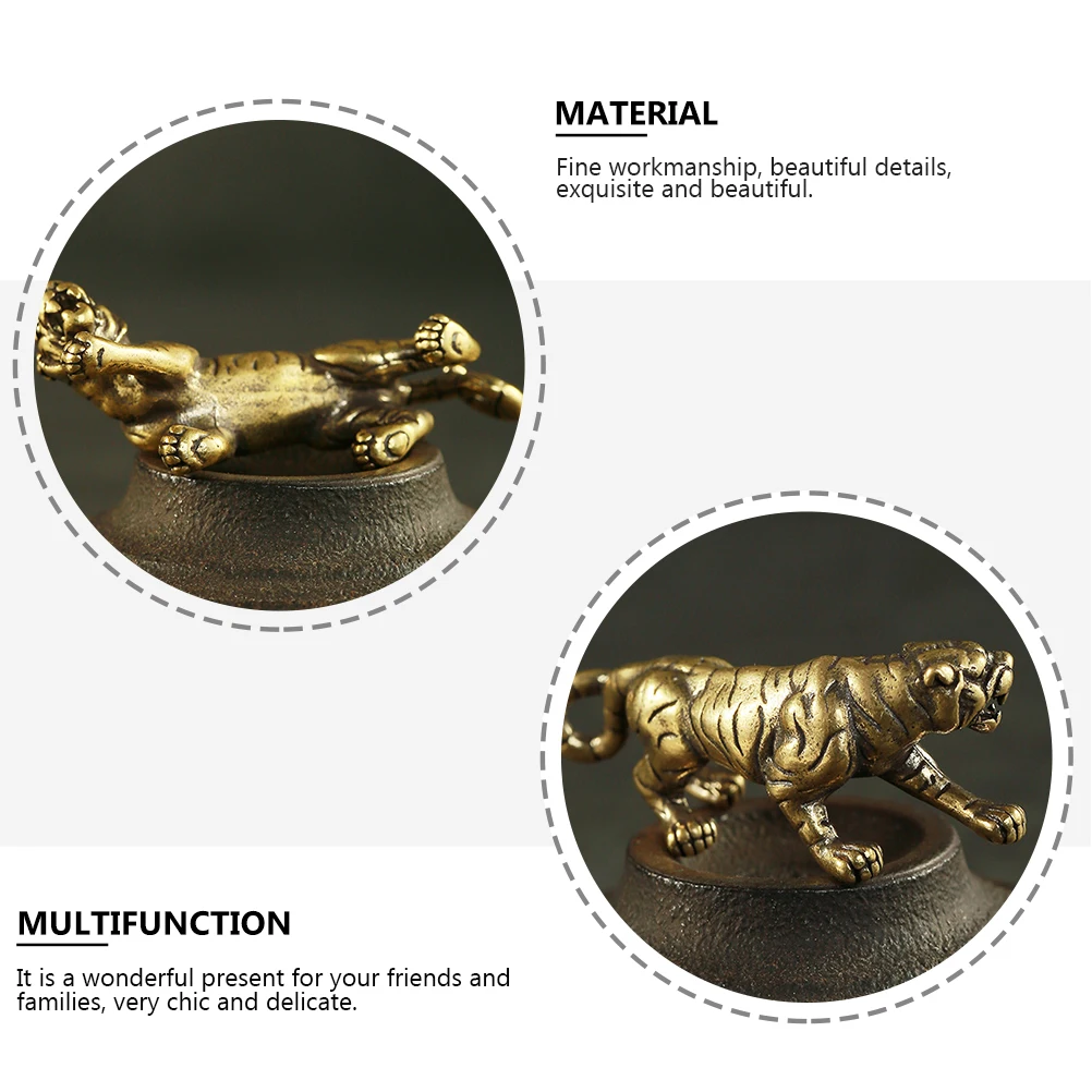 3pcs Tiger Keychain Pendants Golden Mini Animal Rings Creative Car Hanging Jewelry Charms Elegant Gifts Beautiful Design