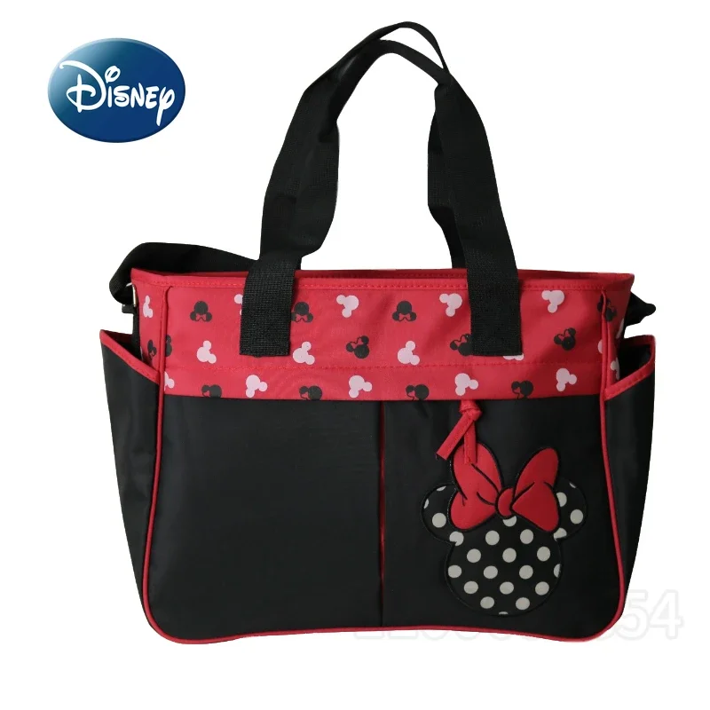 Disney Mickey nuevo bolso de pañales bolso de moda de dibujos animados bolso de bebé de 5 piezas de alta capacidad multifuncional bolsa de pañales