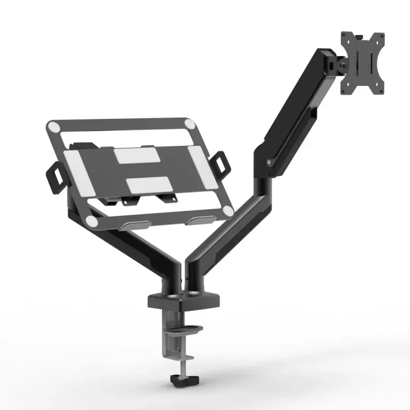 Adjustable Dual Monitor Arm Desk Mount 13 to 32 Inch LCD Screen Holder Clamp Grommet Base Stand VESA Compatible Height Angle