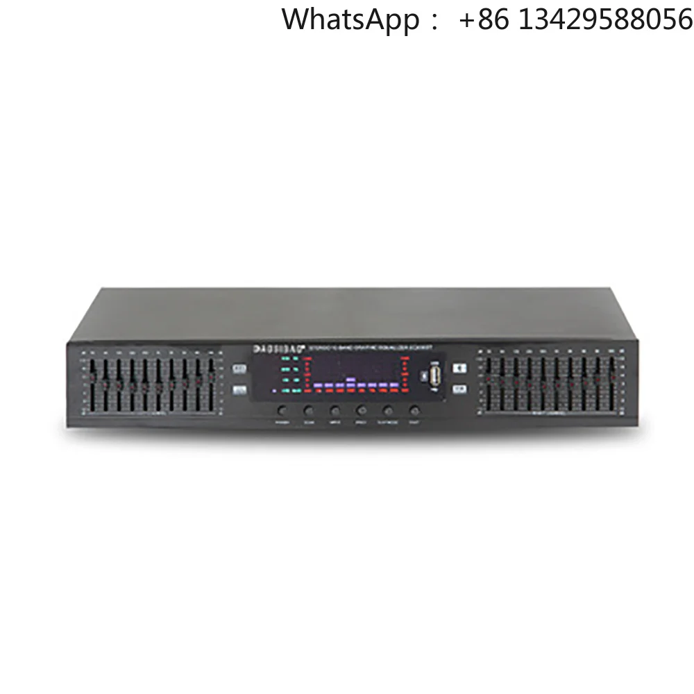 EQ-898BT HIFI Digital HD Stereo Preamplifier Equalizer Built-In USB Bluetooth Home Stage Equalizer Dual 10 Segments 220V