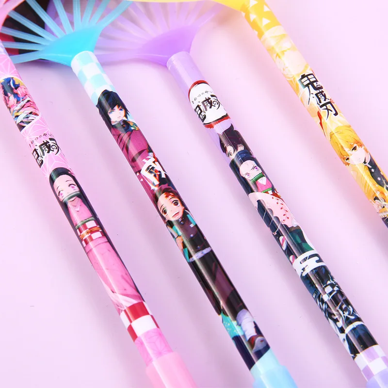 36 pcs/lot Kawaii Demon Slayer Fan Gel Pen Cute 0.5mm Black ink Signature Pens Promotional Gift Stationery School Supplies