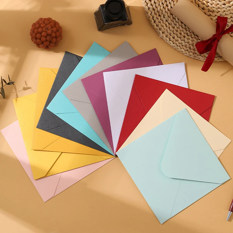 

50pcs 16x16cm White Envelopes for Wedding High-grade 210g Paper Invitation Small Card Business Stationery Supplies Storage Bag