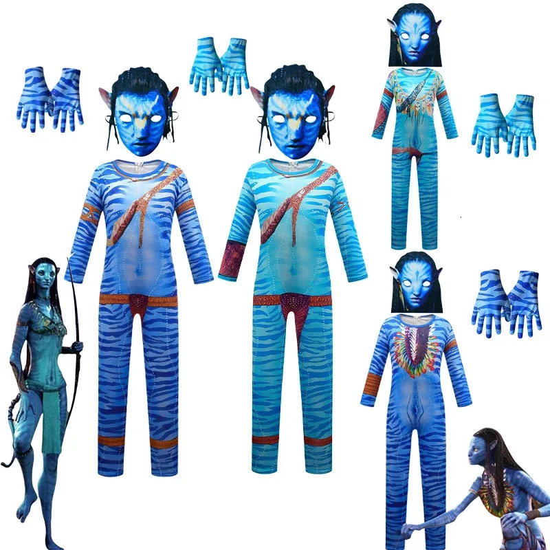 

Halloween Boys Cosplay Avataring The Way of Water Jake Costume Kids Stage Clothing Anime Hero Costume Jumpsuit Boy Girls Clothes