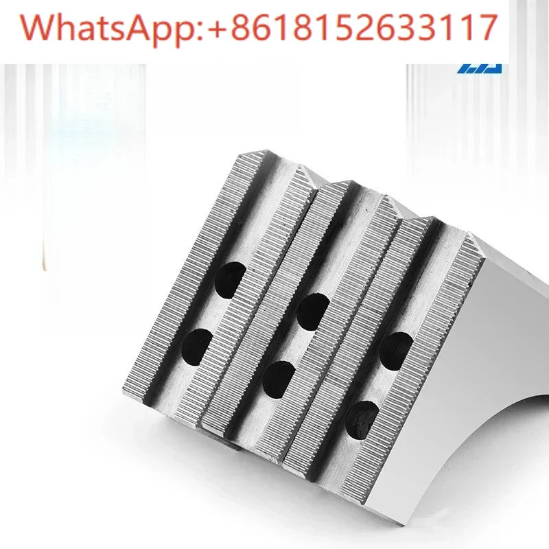 ظرف هيدروليكي ثلاثي الفك، فك ناعم على شكل حرف L، 6 بوصة، 8 بوصة، 10 بوصة مخلب شاهق 80100120 تجنب أربعة محاور