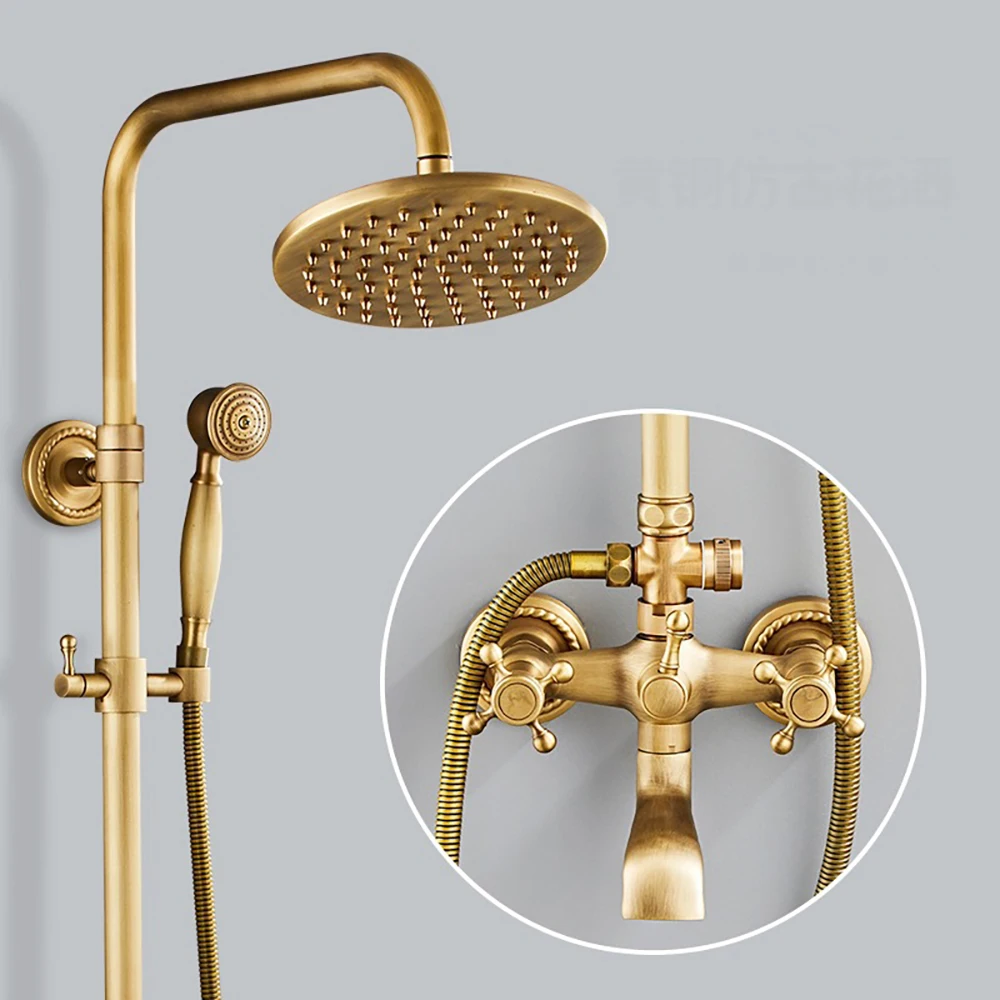 

Tianview Brass antique brushed shower set home antique brass bathroom bathroom nozzle lift luxury faucet